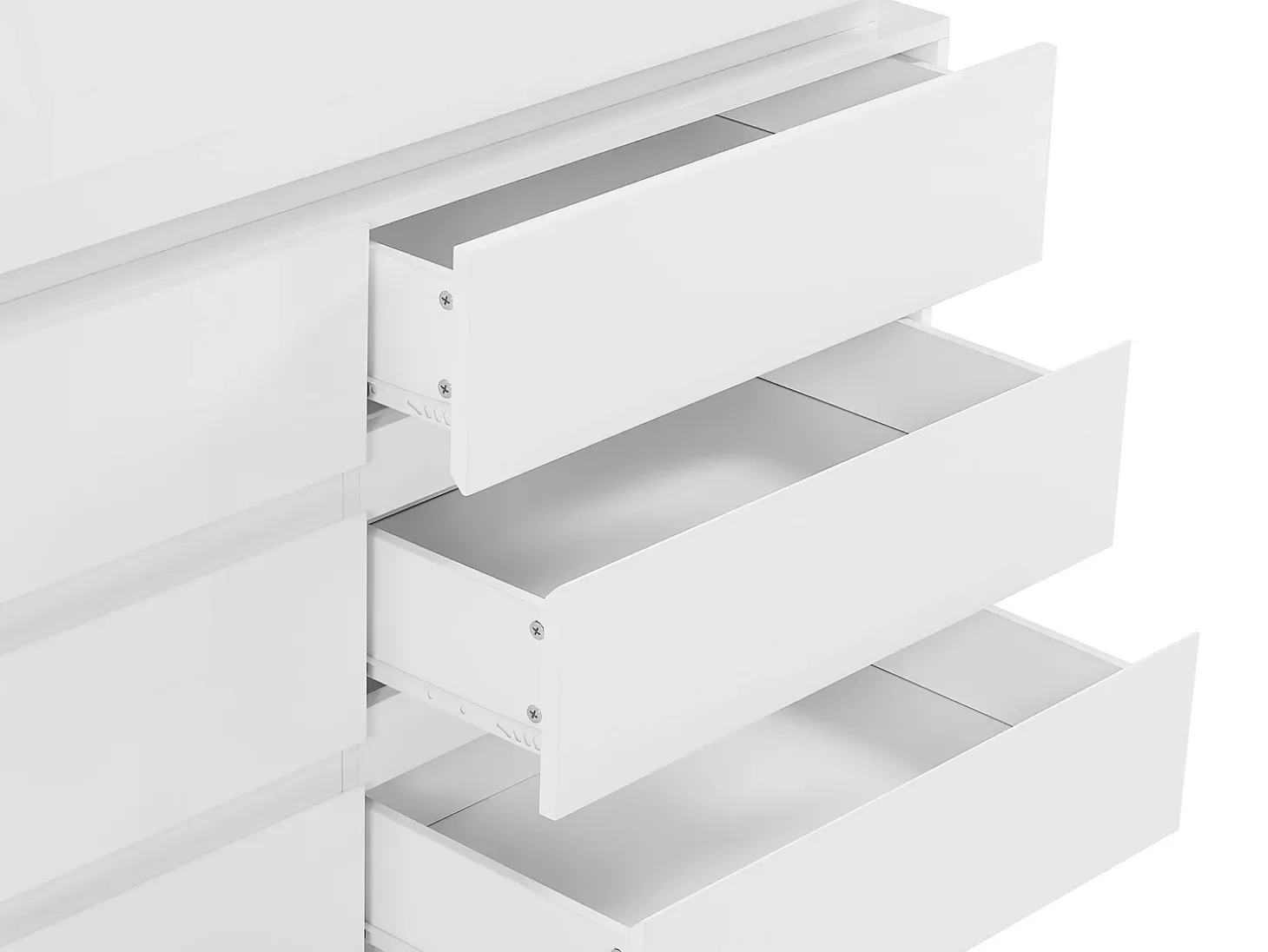 Cómoda 6 gavetas com LEDs MDF lacado a branco FLARANCIA