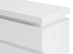 Cómoda 6 gavetas com LEDs MDF lacado a branco FLARANCIA