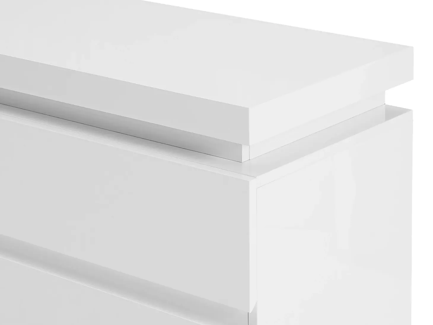 Cómoda 6 gavetas com LEDs MDF lacado a branco FLARANCIA