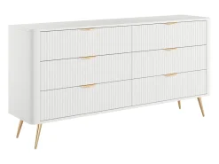 Cômoda 6 gavetas em cores branco e dourado - ELONARIA de Pascal Morabito