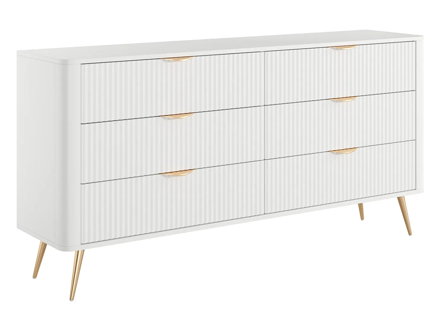 Cômoda 6 gavetas em cores branco e dourado - ELONARIA de Pascal Morabito