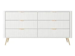 Cômoda 6 gavetas em cores branco e dourado - ELONARIA de Pascal Morabito