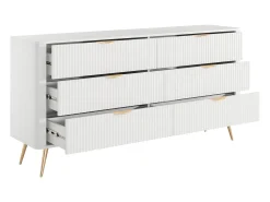Cômoda 6 gavetas em cores branco e dourado - ELONARIA de Pascal Morabito