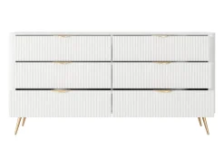 Cômoda 6 gavetas em cores branco e dourado - ELONARIA de Pascal Morabito