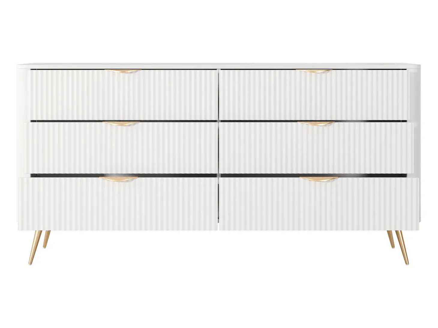 Cômoda 6 gavetas em cores branco e dourado - ELONARIA de Pascal Morabito