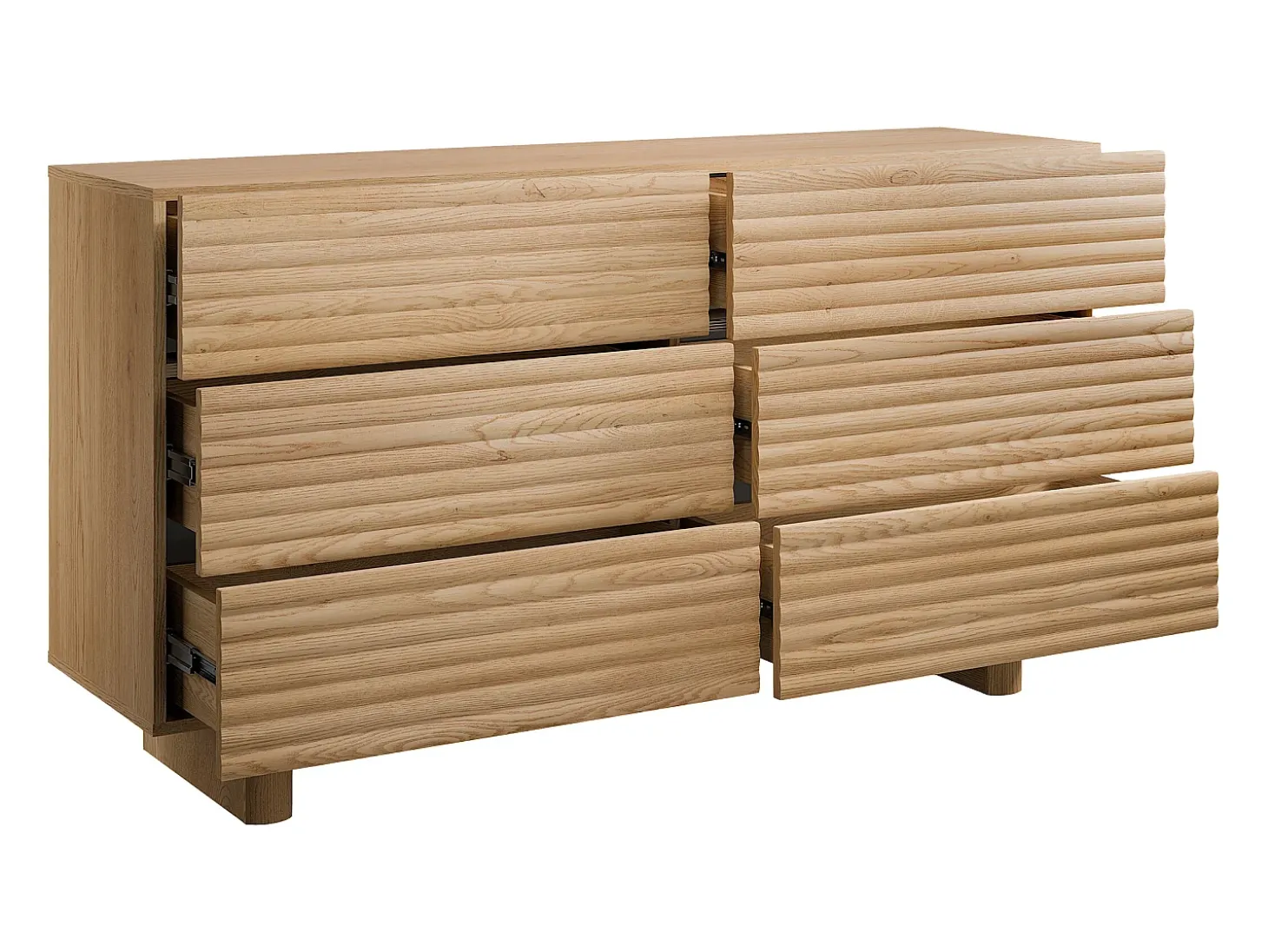Cômoda 6 gavetas em MDF e na cor natural - LUDIMA