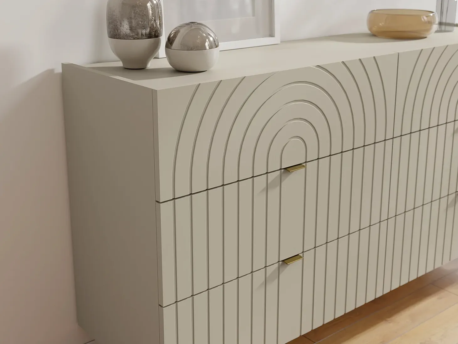 Cômoda 6 gavetas en coloris bege - NORSIM de Pascal MORABITO