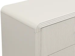Cômoda 6 gavetas MDF cor bege e dourado - MIRENALO