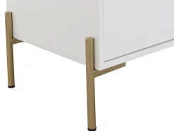 Cómoda 6 gavetas MDF e metal lacado a branco e dourado KORASA