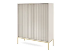 Cômoda: 2 Portas, Caxemira, ouro, 104 x 125 x 39 cm, puxadores dourados