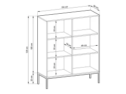 Cômoda: 2 Portas, Caxemira, ouro, 104 x 125 x 39 cm, puxadores dourados
