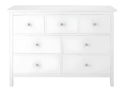 Cômoda ALBANE com 7 gavetas em pinho maciço e MDF branco.