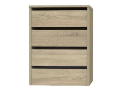 Cômoda Auxiliar 4 Gavetas Cor Carvalho Cambriano 46x64x45 cm