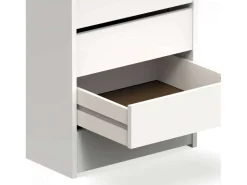 Cômoda Auxiliar Pequena 4 Gavetas Branco Brilhante 46x64x45 cm