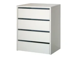 Cômoda Auxiliar Pequena 4 Gavetas Branco Brilhante 46x64x45 cm