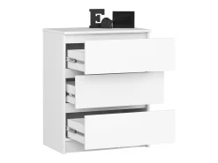 Cômoda Branca 60cm 3 Gavetas - Design Minimalista, Padrão Europeu, Auto Montagem