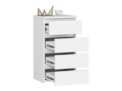 Cômoda Branca Kom-Bia com 4 Gavetas, 40x74x35 cm, Frente Fosco, P. Laminada