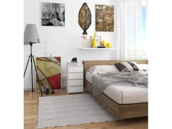 Cômoda Branca Kom-Bia com 4 Gavetas, 40x74x35 cm, Frente Fosco, P. Laminada