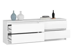Cômoda Branca Moderna K160 c/ 4 Gavetas - Acabamento Fosco, 160cm