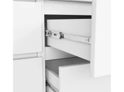 Cômoda Branca Moderna K160 c/ 4 Gavetas - Acabamento Fosco, 160cm