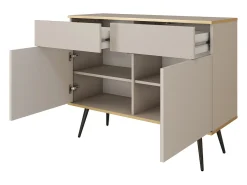Cômoda: Branca, pernas douradas, 107 x 85 x 39 cm