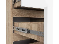 Cômoda CL4 com 4 Gavetas em Carvalho Sonoma e Branco - 40x74x35 cm