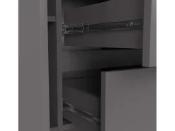 Cômoda Clássica Grafite Cinza 100cm 2 Portas 3 Gavetas