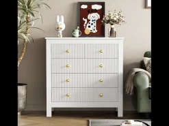 Cômoda com 5 gavetas - 79 x 80,5 x 39,5 cm - Aglomerado - para sala, quarto - Cor branca