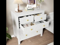 Cômoda com 5 gavetas - 79 x 80,5 x 39,5 cm - Aglomerado - para sala, quarto - Cor branca