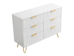 Cômoda com 6 gavetas - Madeira - Para quarto, sala de estar - 100 x 34 x 73 cm - Branco