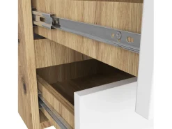 Cômoda com 6 Gavetas Artisan & Branco - Design Moderno, 100x57x35 cm, Laminado, ABS, Montagem Fácil