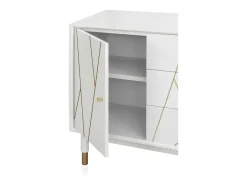 Cómoda com 3 gavetas e 1 porta lacada a branco
