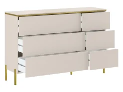Cômoda com 6 gavetas em bege e dourado - VUKIA de Pascal Morabito