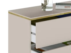 Cômoda com 6 gavetas em bege e dourado - VUKIA de Pascal Morabito