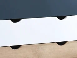 Cômoda com 6 gavetas em branco natural e azul marinho - LURVIA