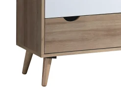 Cômoda com 6 gavetas em branco natural e azul marinho - LURVIA