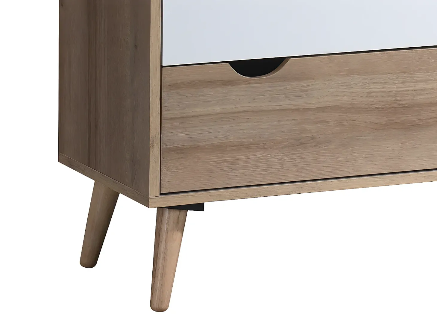 Cômoda com 6 gavetas em branco natural e azul marinho - LURVIA