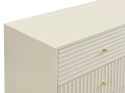 Cômoda com 6 gavetas em cor bege e acabamento lacado - LOUREO