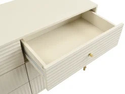 Cômoda com 6 gavetas em cor bege e acabamento lacado - LOUREO
