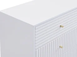 Cómoda com 6 gavetas em MDF de cor branca - LUREO