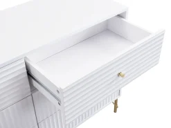 Cómoda com 6 gavetas em MDF de cor branca - LUREO