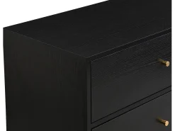 Cómoda com 6 gavetas em MDF e metal cor preta e dourada - MILAVIA