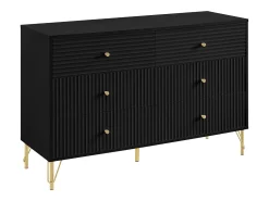 Cómoda com 6 gavetas em MDF de cor preta - LUREO