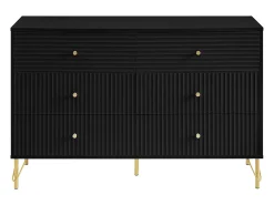 Cómoda com 6 gavetas em MDF de cor preta - LUREO