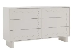 Cômoda com 6 gavetas em MDF na cor bege - ANEZA