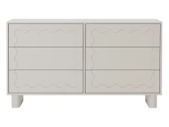 Cômoda com 6 gavetas em MDF na cor bege - ANEZA
