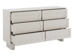 Cômoda com 6 gavetas em MDF na cor bege - ANEZA