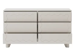 Cômoda com 6 gavetas em MDF na cor bege - ANEZA