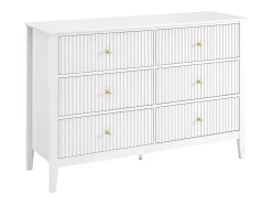 Cómoda com 6 gavetas em MDF e de cor branca - NARIVA