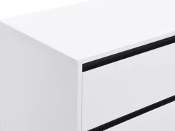 Cómoda com 6 gavetas em MDF cor branca e preta - ABUJA
